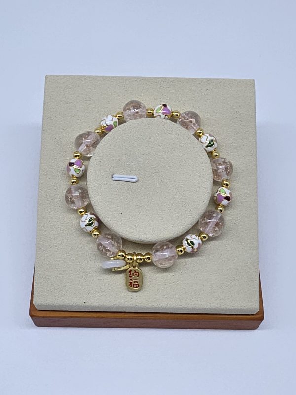Peach Glow Fortune Bead Bracelet